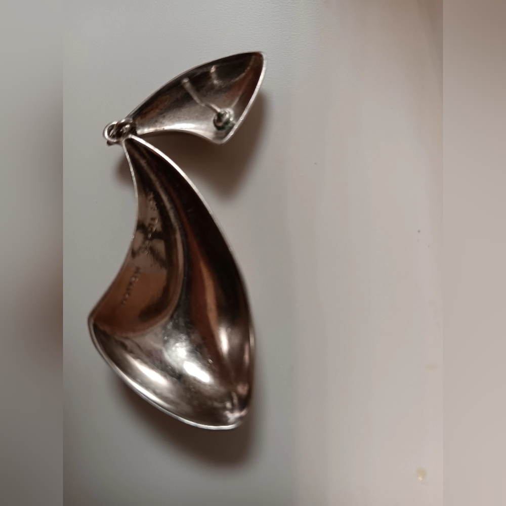 Silver Pierced Dangling Earrings - image 3